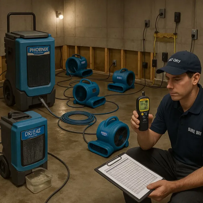 Structural Drying and Dehumidification process in Fairhope, PA